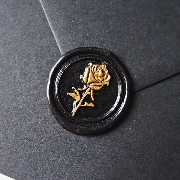 Odbicia lakowe - róża - Węgiel + złocenie