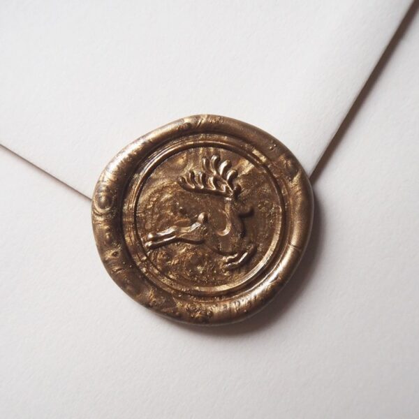 Odbicia lakowe - jeleń - Stare złoto