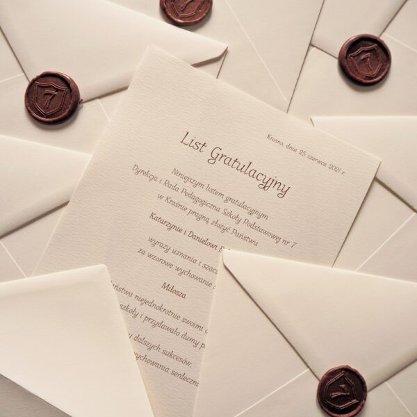 List gratulacyjny dla rodziców ucznia