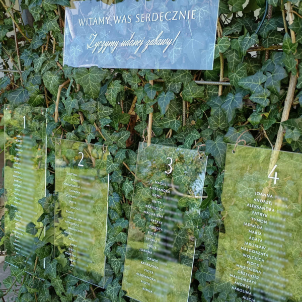 Plan stołów na szkle akrylowym