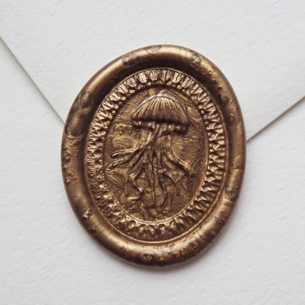 pieczęć lakowa meduza złota